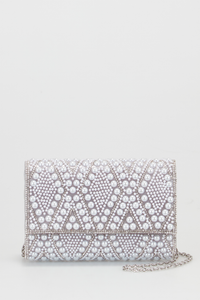 Diamante & Pearl Clutch Bag