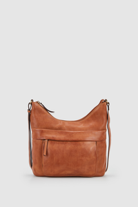 Leo Leather Scoop Crossbody Bag