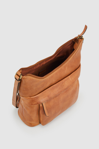 Leo Leather Scoop Crossbody Bag