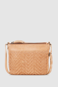 Capri Leather Weave Crossbody Bag