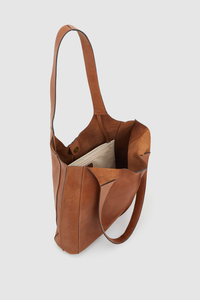 Clio Leather Unlined Tote Bag