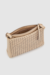 Palma Weave Leather Crossbody Bag