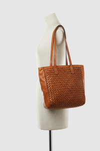 Palma Weave Leather Tote Bag