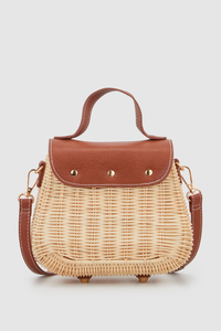 Rattan Top Handle Bag