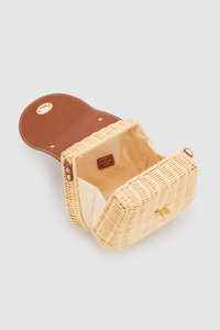 Rattan Top Handle Bag