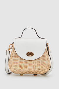 Rattan Top Handle Bag