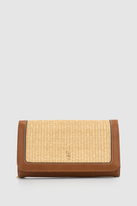 Straw Large Clutch Wallet