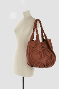 Braided Slouchy Boho Tote Bag