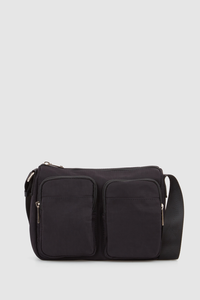 Nylon Twin Pocket Crossbody Bag