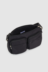 Nylon Twin Pocket Crossbody Bag