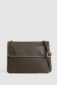 Maya Leather Double Flap Crossbody