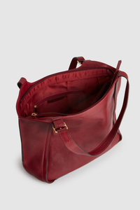 Maya Buckle Leather Tote Bag