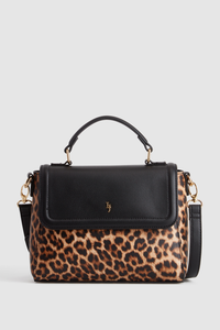 Leopard Top Handle Bag