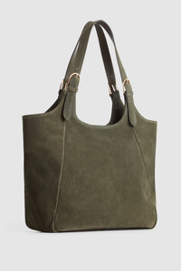 Alexa Leather Suede Tote Bag